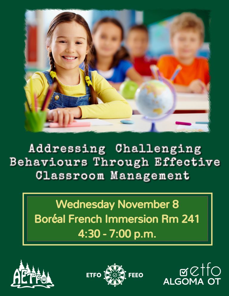 Addressing challenging behaviours through effective classroom