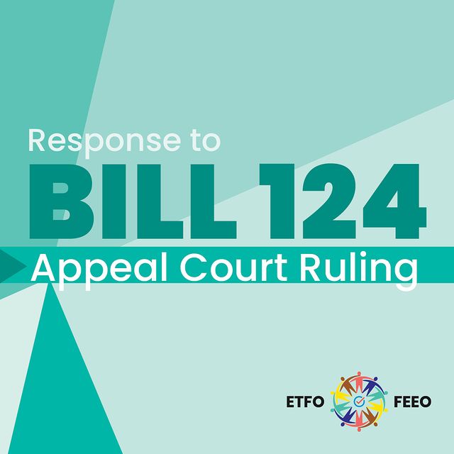 Read more about the article Appeal Court confirms Bill 124 unconstitutional infringement of education workers’ rights