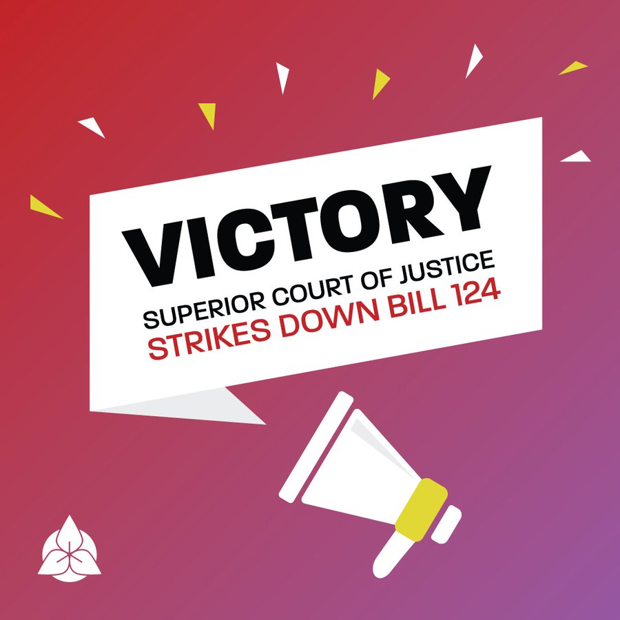 Read more about the article ETFO, other unions win major Charter challenge victory, Bill 124 declared unconstitutional