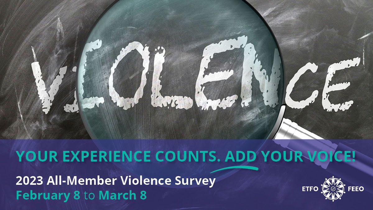 Read more about the article Coming Soon!  ETFO’s 2023 All-Member Violence Survey
